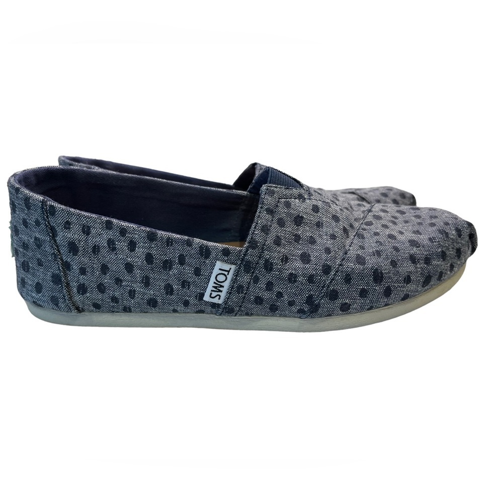 Toms- navy print flats - size 6.5m - GUC - Picture 1 of 7